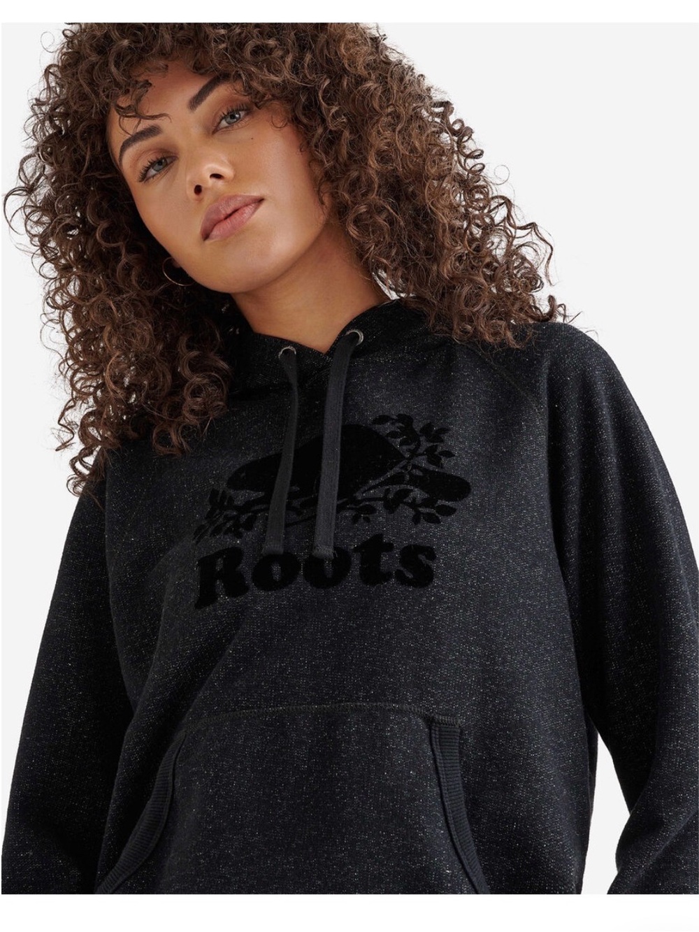 Roots Women’s Organic Original Kanga Hoodie - Black Pepper - Picture 2 of 7